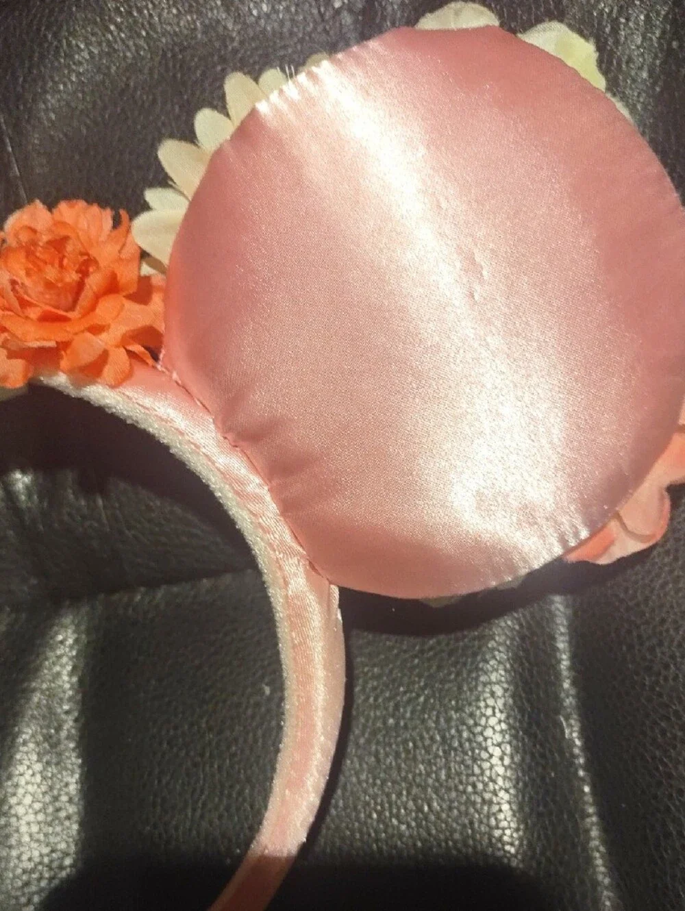 Disney Parks Floral Mouse Ear Headband - Coral & Cream